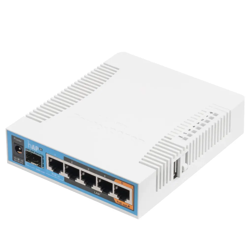 MikroTik AC Access Point RB962UiGS-5HacT2HnT, hap AC, 2.4/5 GHz, 5x Gigabit, 1x SFP, USB
