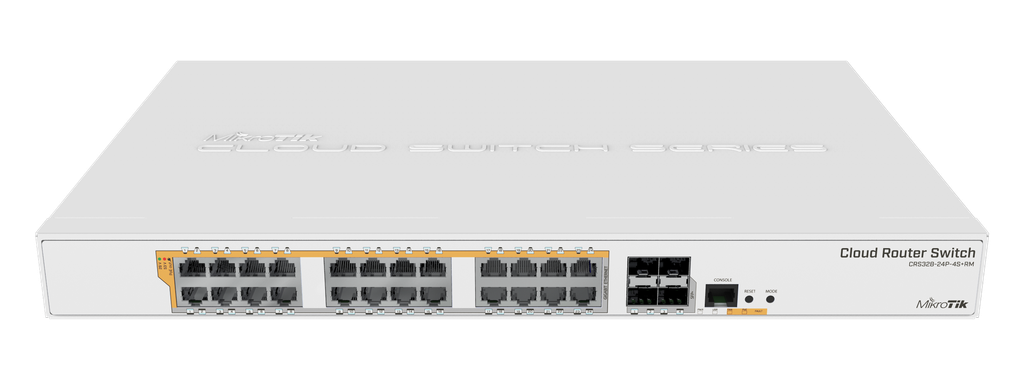 MikroTik Cloud Router Switch CRS328-24P-4S+RM, 24x Gigabit, 4x SFP+, POE, Rackmount
