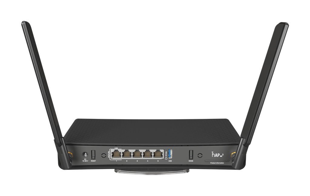 MikroTik home AX Access Point C53UiG+5HPaxD2HPaxD, hAP ax³, 2.4/5 GHz AX, 4x Gigabit, 1x 2.5GB, Tower Case